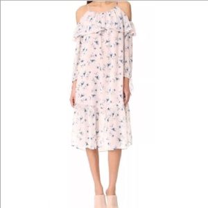🎄Anthropologie • Moon River • Cold Shoulder Floral Dress • M